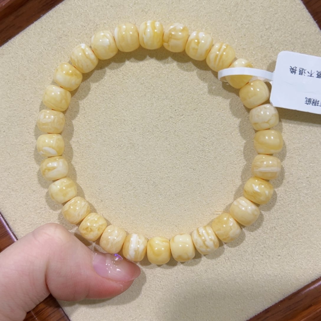 蜜蜡手链未镶嵌“****你8m瓷白虎皮