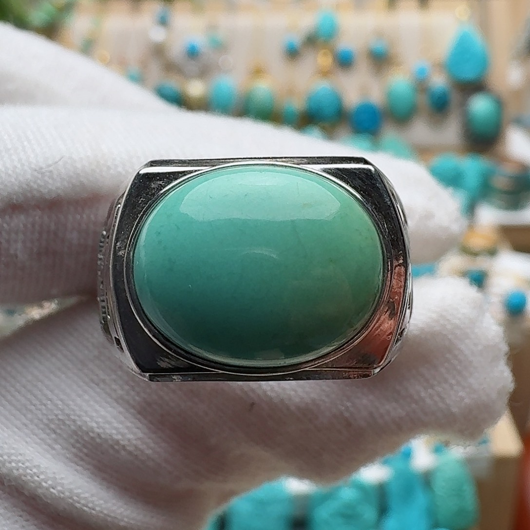 绿松石珠宝奇石银S925镶嵌