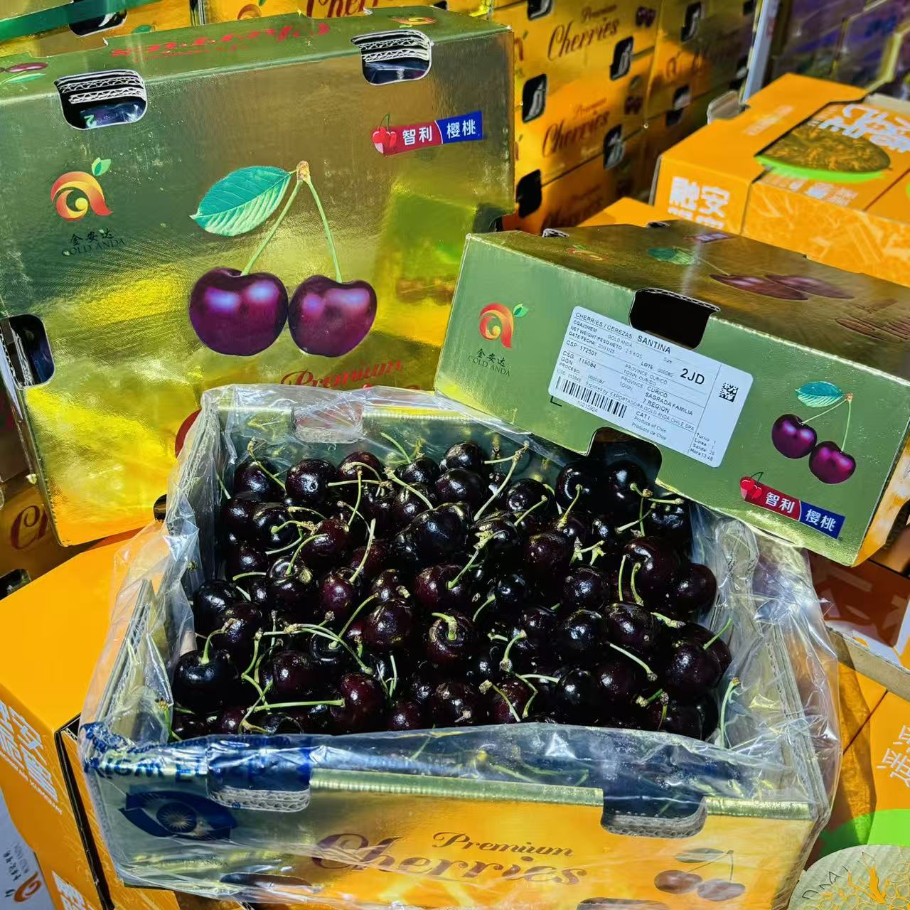 【乐鲜果园】智利海运桑提娜车厘子2J进口新鲜樱桃 内附果径卡