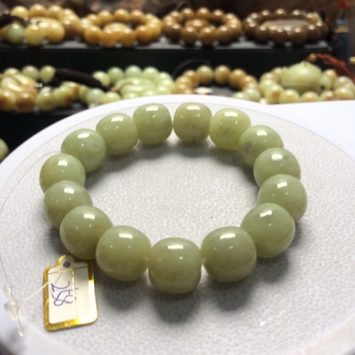 和田玉手串未镶嵌卡14