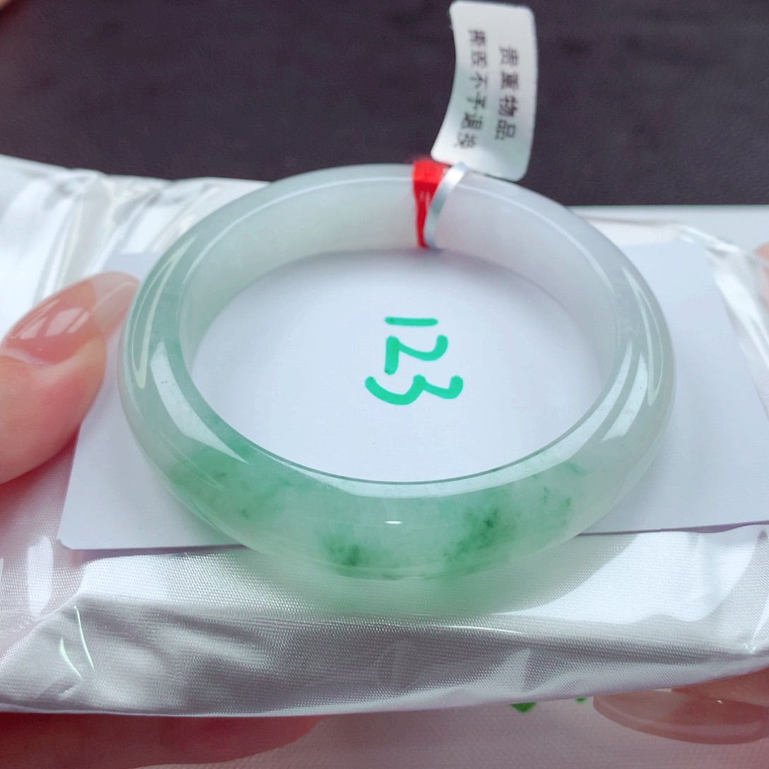 翡翠手镯未镶嵌天然缅甸翡翠A货手镯 123号