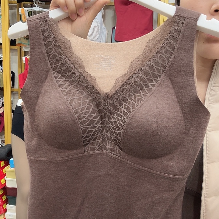 三醋酯纤维咖色背心