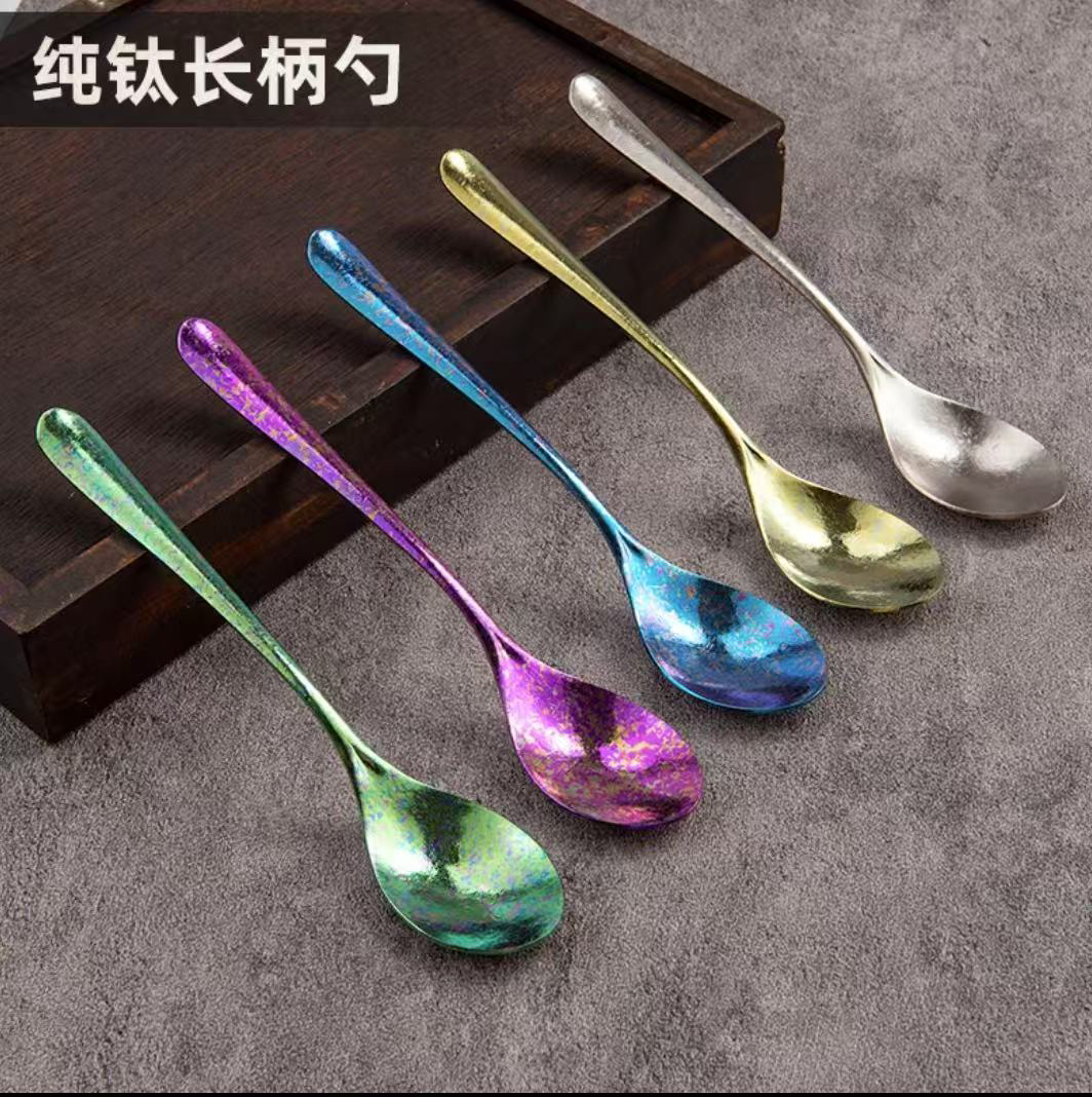 钛户外餐具露营勺子野餐筷子野营轻量便携汤勺饭勺水果叉子夹子