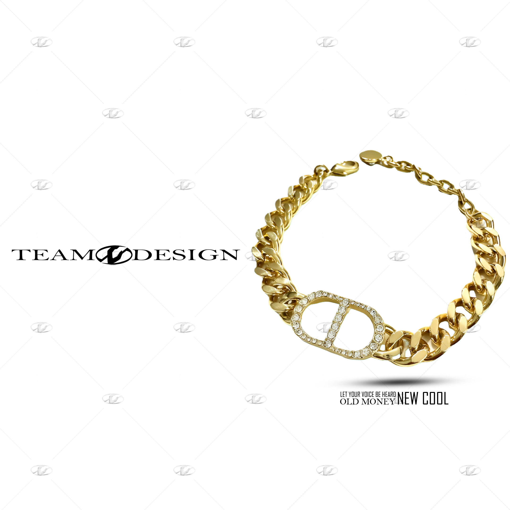 铜合金合成锆石手链 SS14 轻奢气质满镶古巴链时尚手链