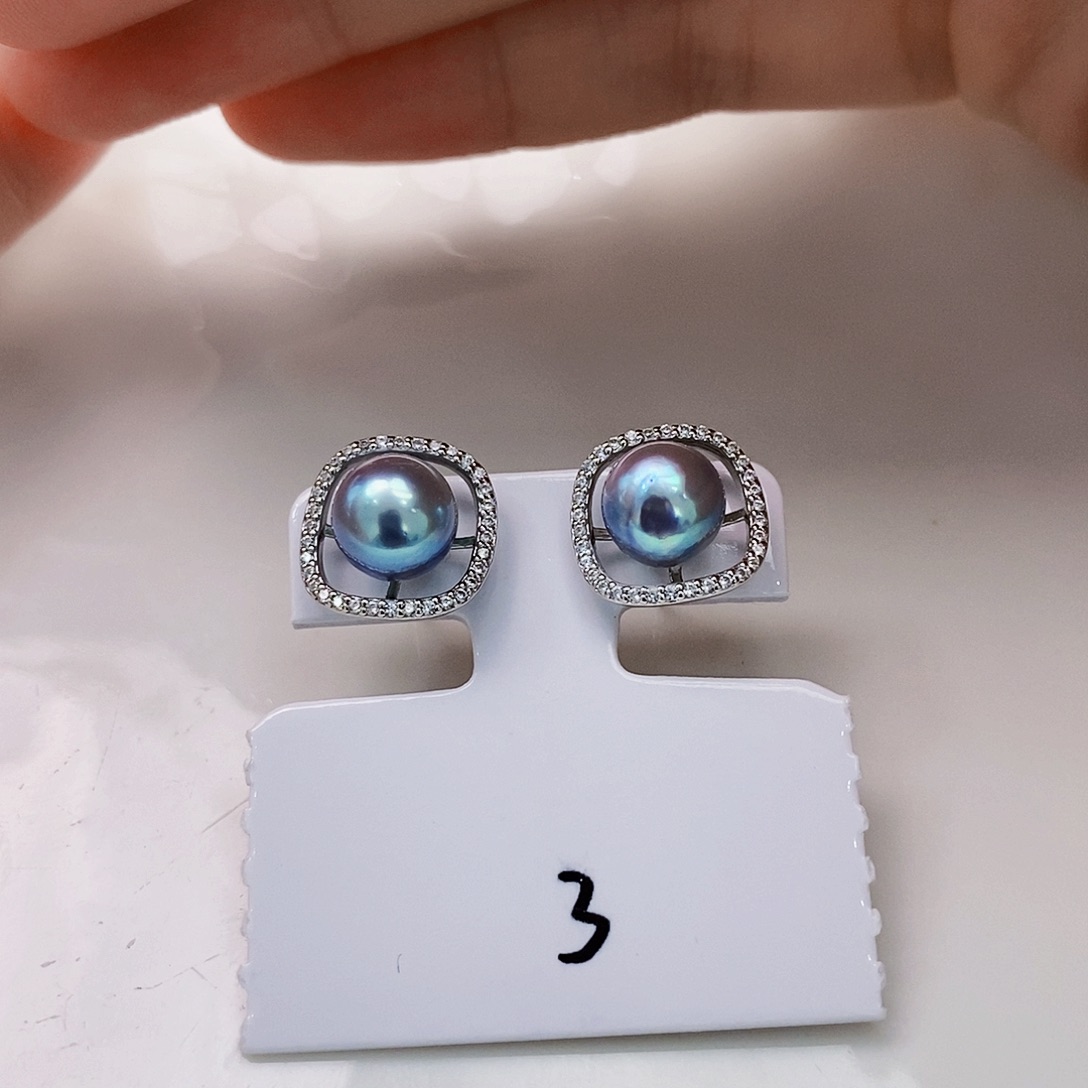 银S925镶嵌特价福利炫彩真多麻耳饰淡水珍珠