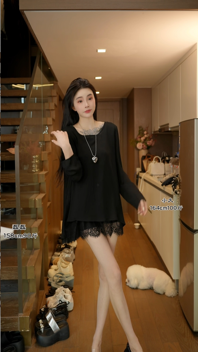 磊磊【月白松露】上衣 重工原创后背拼接蕾丝飘逸感上衣#88156