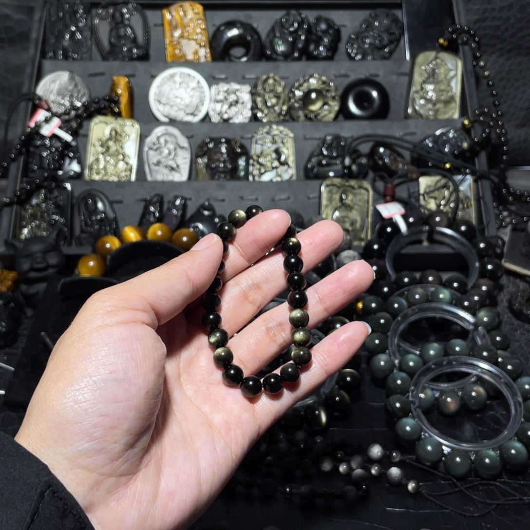 黑曜岩手链未镶嵌J**A