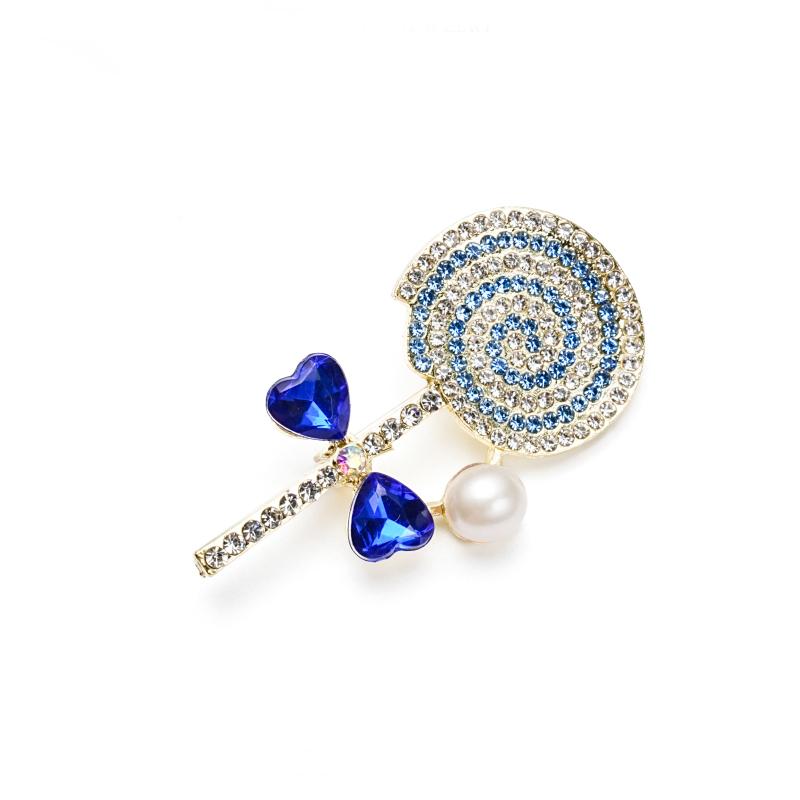 淡水白珠棒棒糖胸针6-7mm