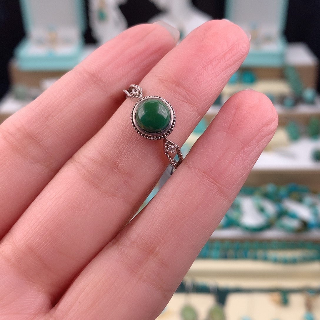 绿松石银S925镶嵌戒指