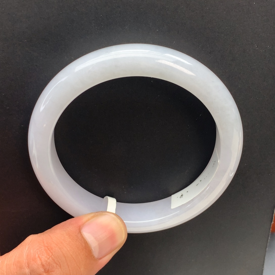 翡翠手镯未镶嵌56正圈白月光