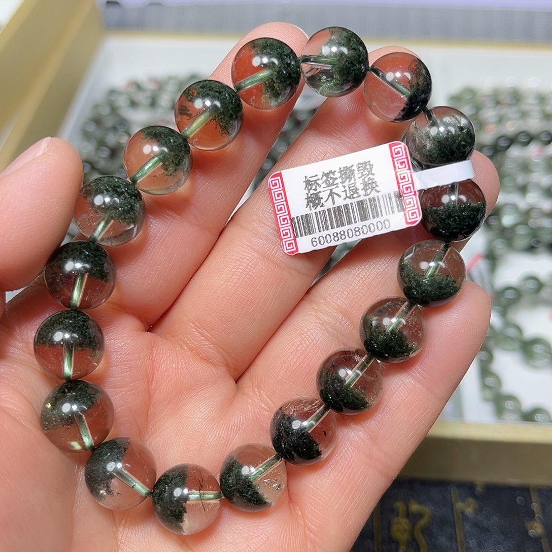 水晶未镶嵌手串绿幽灵手串