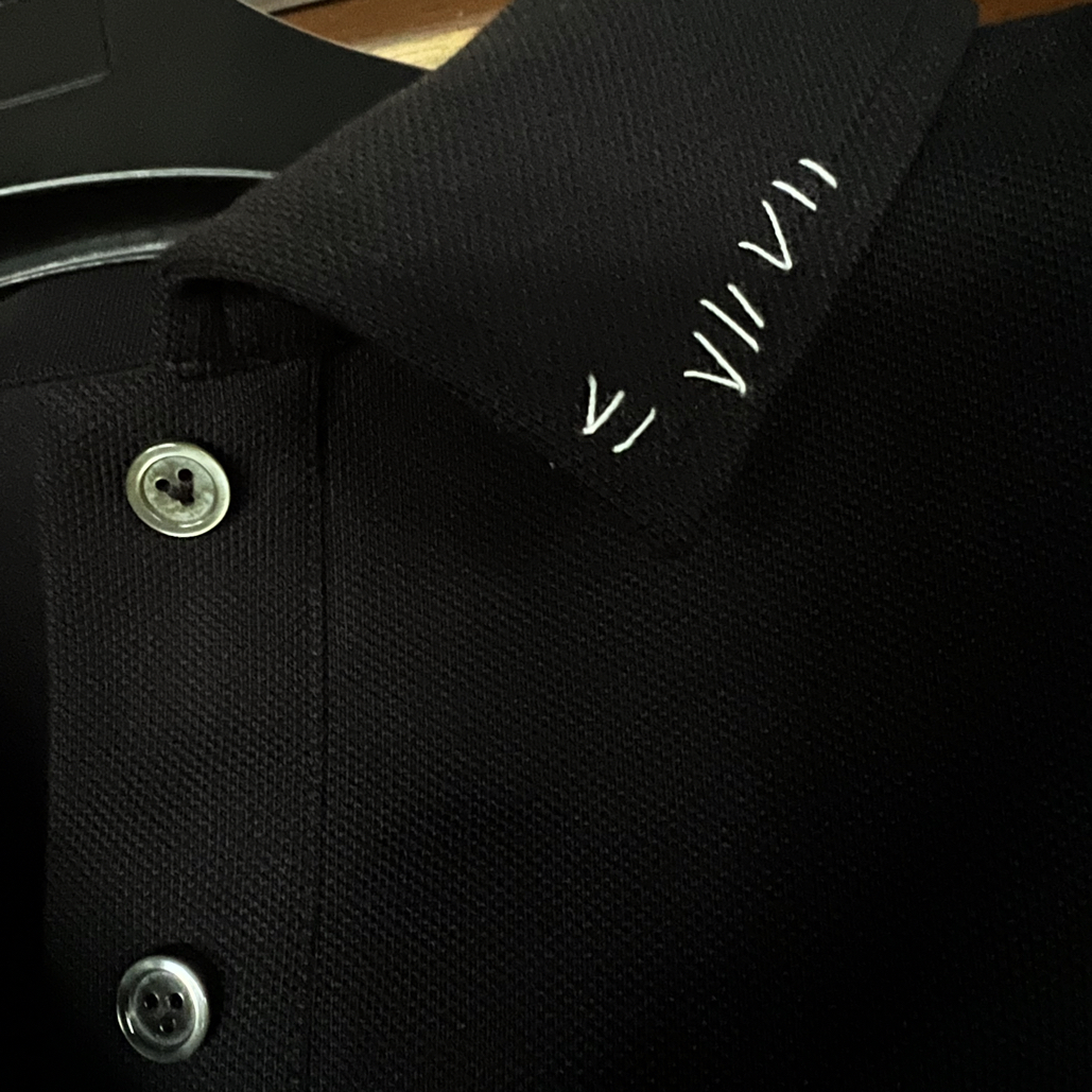 viviivii珠地棉so-black长袖polo斜拉刺绣黑色系列两款