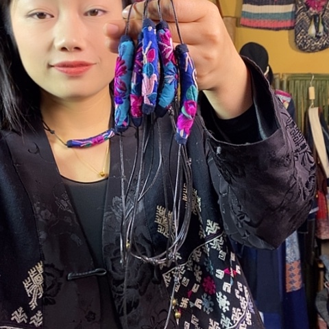 织绣手工老绣项链