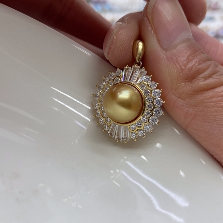海水珍珠吊坠(不含链)银S925镶嵌