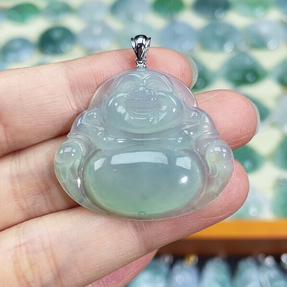 翡翠颈饰18K金镶嵌吊坠