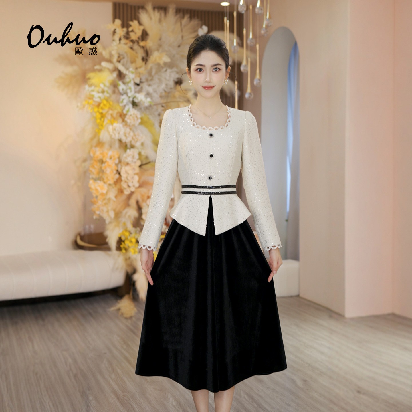 现货【米米定制】2025年秋冬新款时尚气质名媛礼服连衣裙OHDRI10041