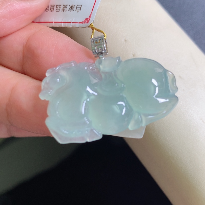 【闪购商品】翡翠颈饰18K金镶嵌唐马