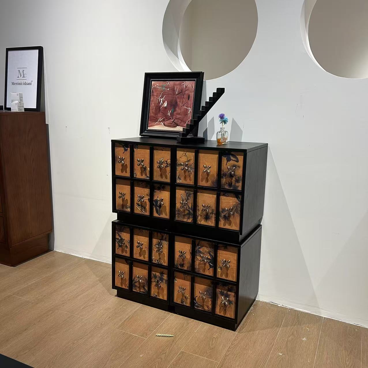 【蝶语柜】中古实木床头柜斗柜法式艺术组合卧室床头电视卡门柜储物