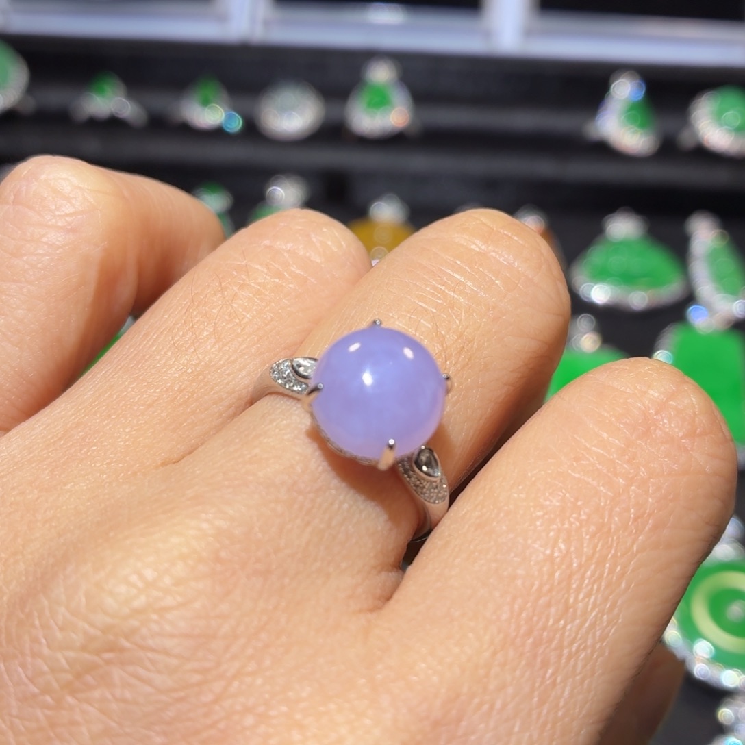 翡翠18K金镶嵌吊坠(不含链)翡翠