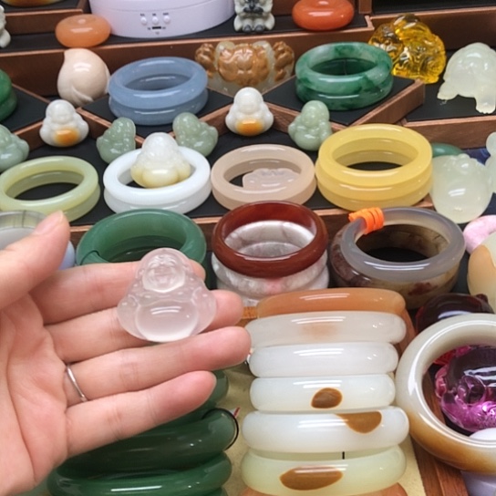 石英质玉（黄龙玉）合金手镯云