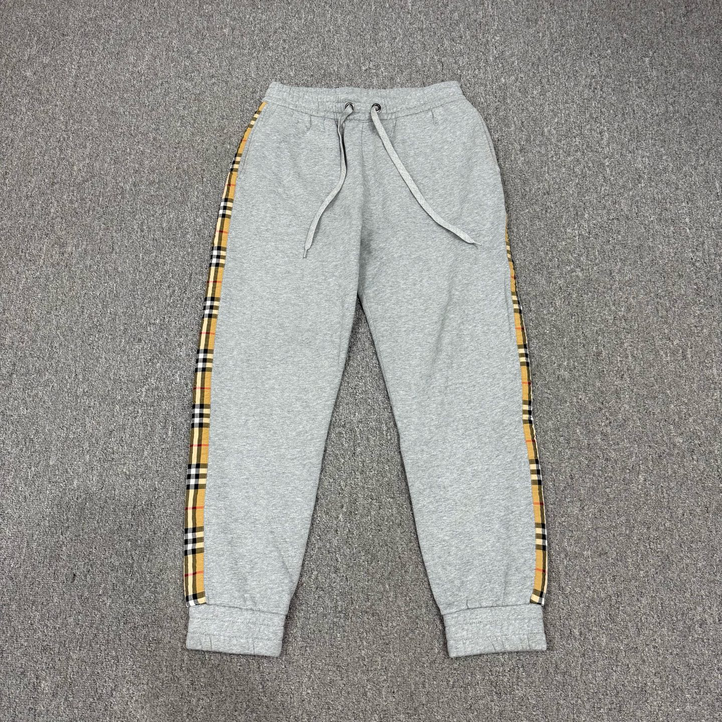 99新 BURBERRY/博柏利 18224540巴宝莉 灰色侧边格纹长裤 S码99新