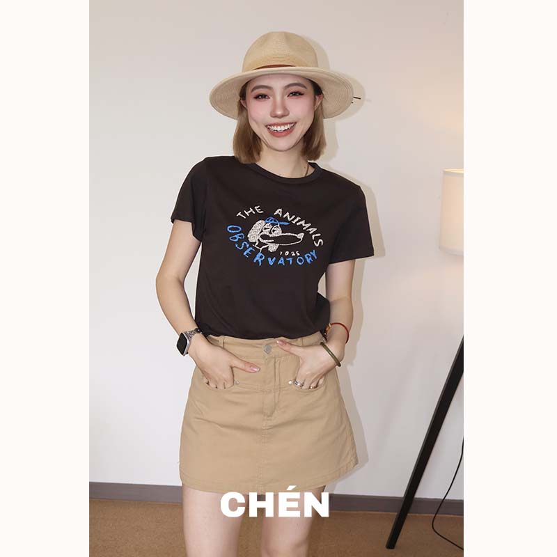 【掌门狗】晨总自制休闲百搭韩系圆领卡通通勤小狗夏季短袖T恤女