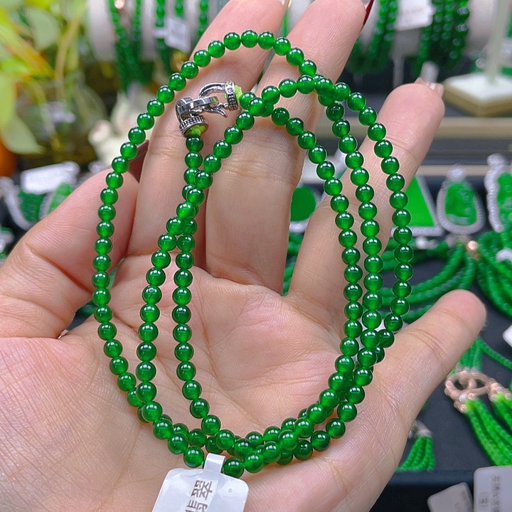 翡翠颈饰未镶嵌圆珠项链3.5