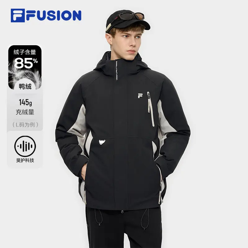FILA斐乐【加厚加绒】男性冬季保暖时尚百搭简约羽绒服 T11M541907