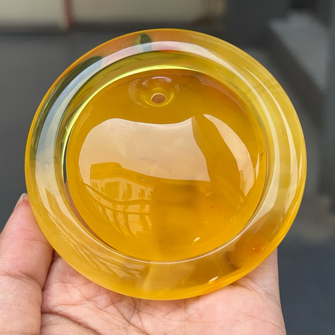 精美鸡油黄意境蜜蜡手镯57圈口