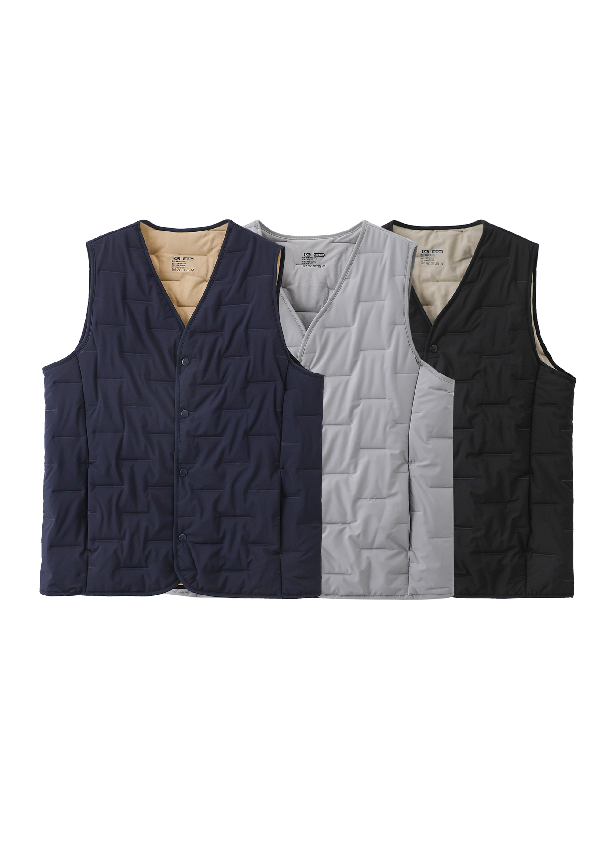 男【羊毛气绒马甲】保暖加厚双层内胆马甲棉衣云感超轻超热V领马甲