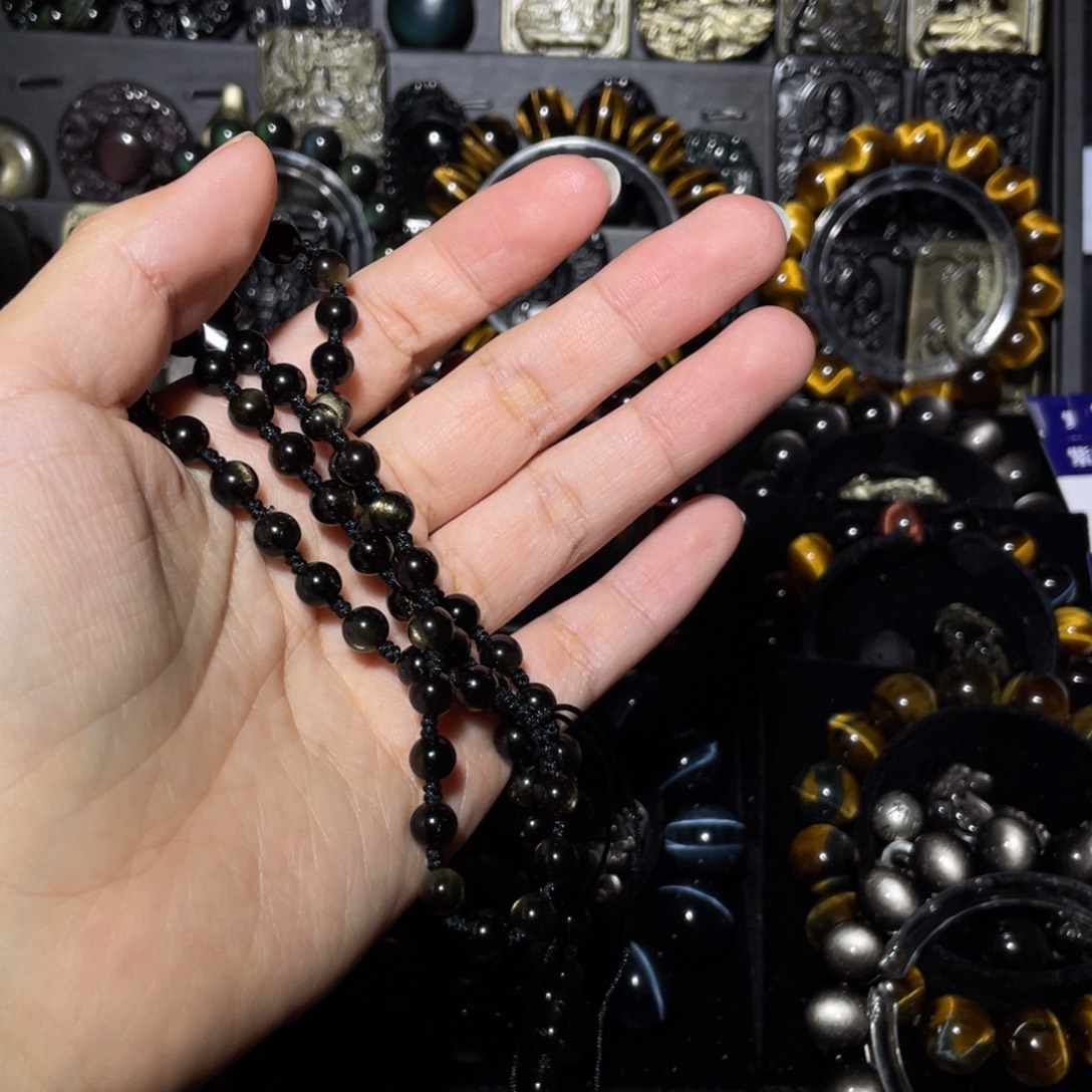 D***n黑曜岩未镶嵌手链