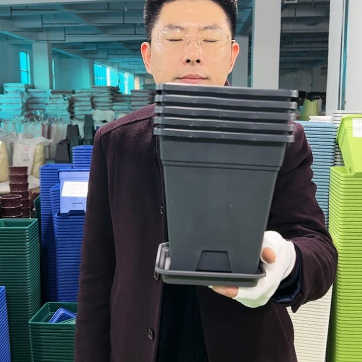 清仓方盆口16高18黑色5只带托