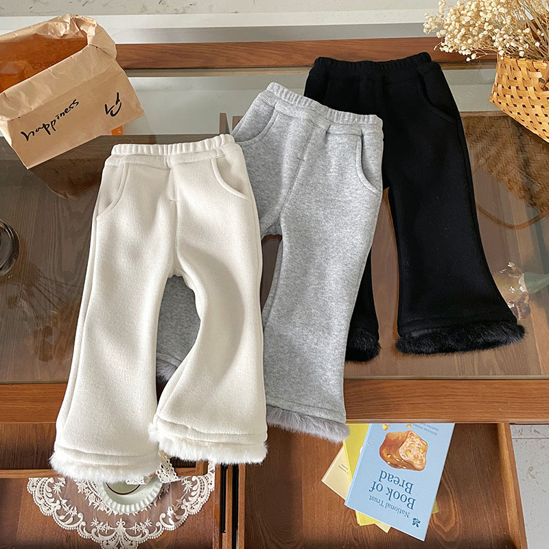 【预售】QK259737秋冬新款儿童裤子女童修身洋气加绒休闲裤女宝