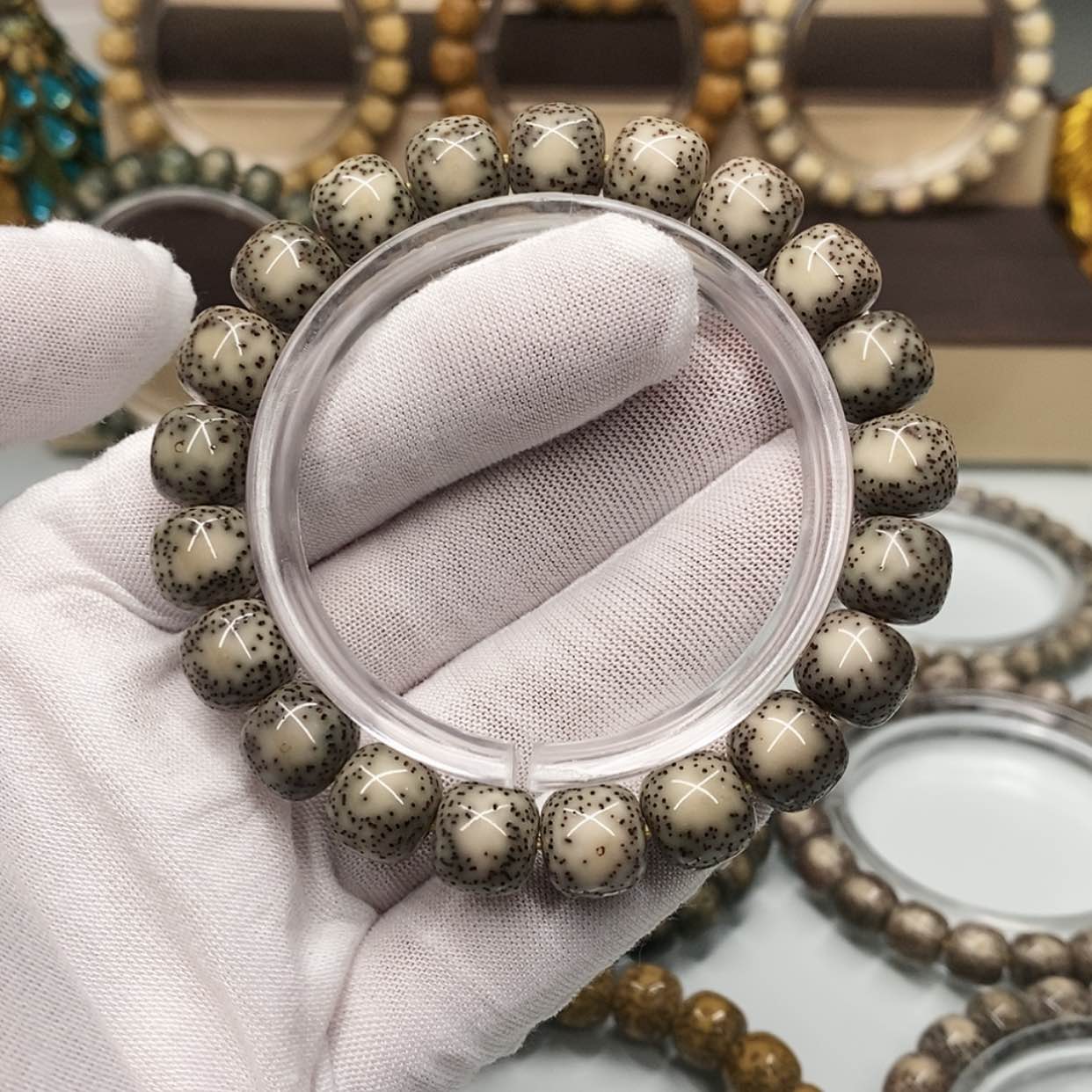 【闪购商品】星月菩提手串10×11一物一图原生态同枝糯冰双留白