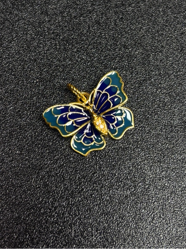 18k金 Au750 蝴蝶 珐琅 025 吊坠