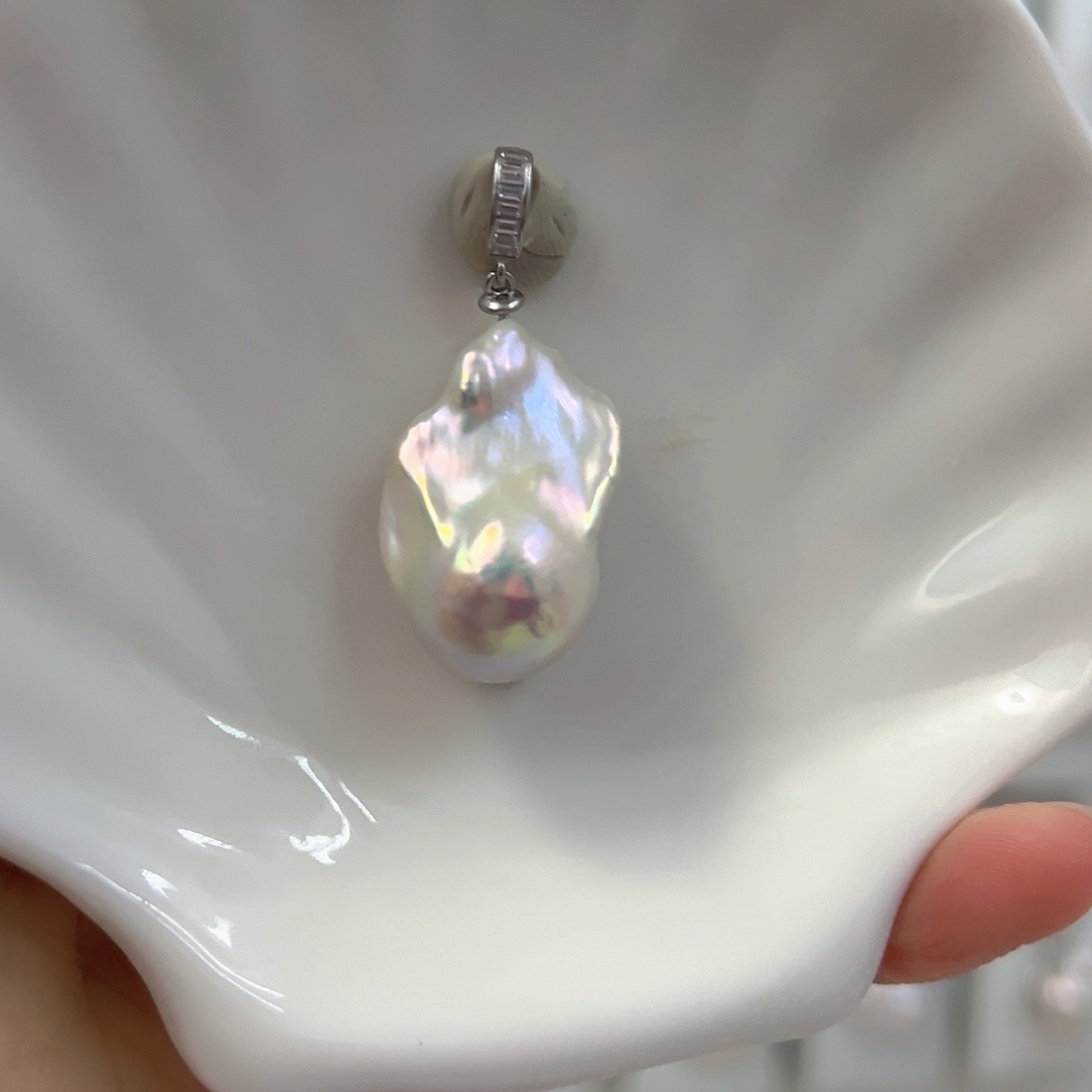 冰***冰淡水珍珠银S925镶嵌颈饰定制款 不退换