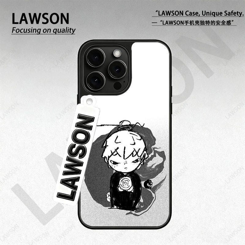 帅气小野磨砂磁吸黑边苹果17promax/16/15华为小米防摔防汗手机壳