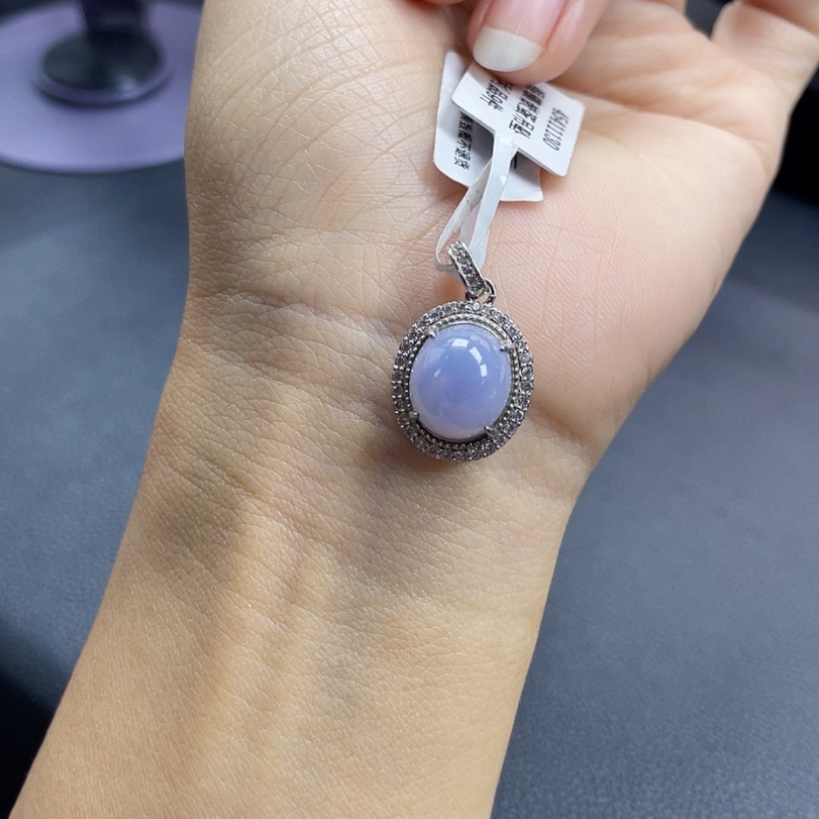 【闪购商品】翡翠颈饰银S925镶嵌7号 紫翡
