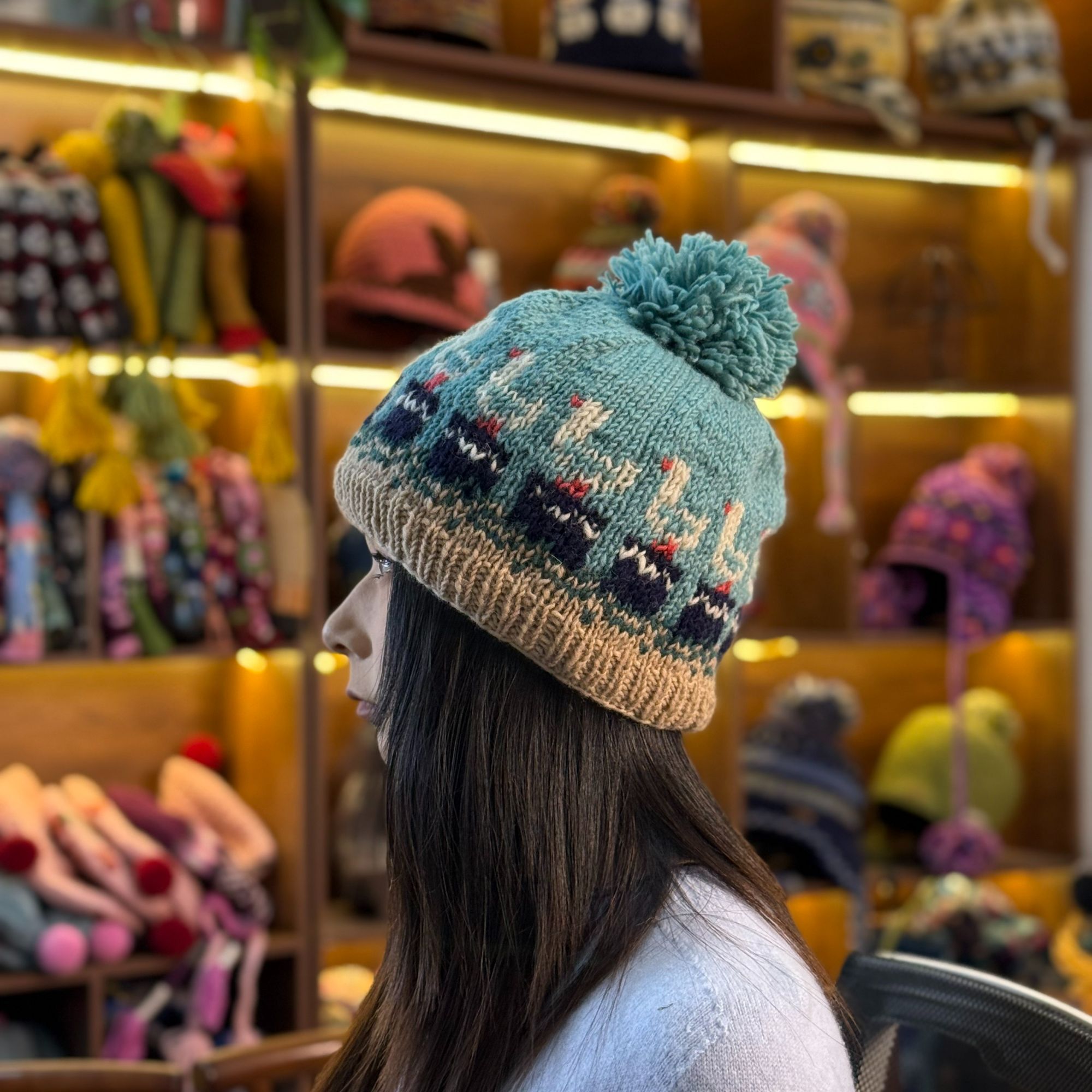 保暖秋冬季秋冬民族冬天手工羊毛针织无檐公主高级帽子冷帽女秋冬