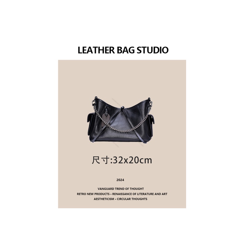 LEATHER BAG STUDIO 原创高定“黑武士”真皮包-H1079