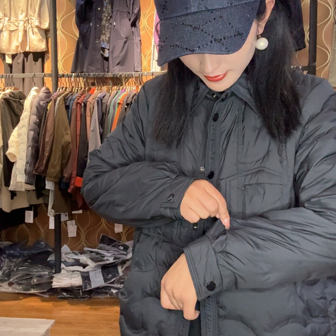 韩尤简同款百搭修身90白鸭绒羽绒服外套