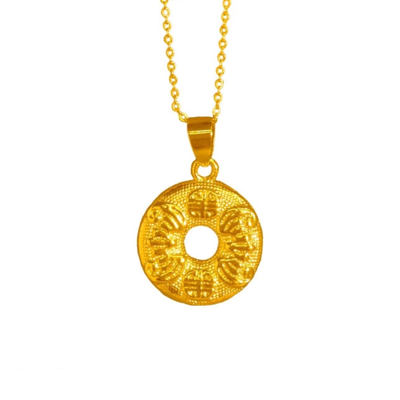 【六六专属】CSDZ035精美古法合金平安扣吊坠项链