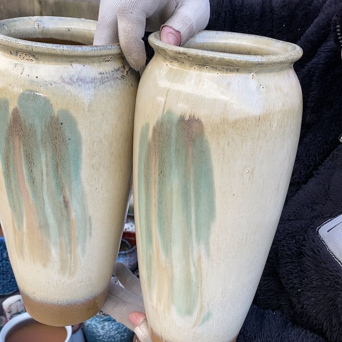 紫砂花盆瑕疵口12高31