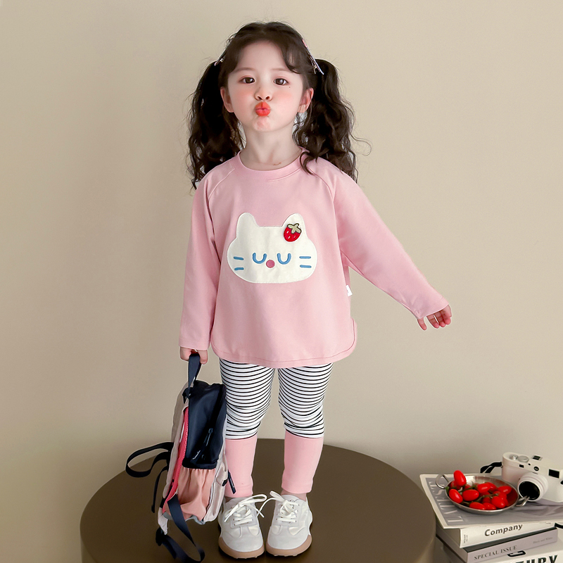 【25秋季上新】女童长袖套装甜美休闲卫衣套装儿童洋气长袖两件套