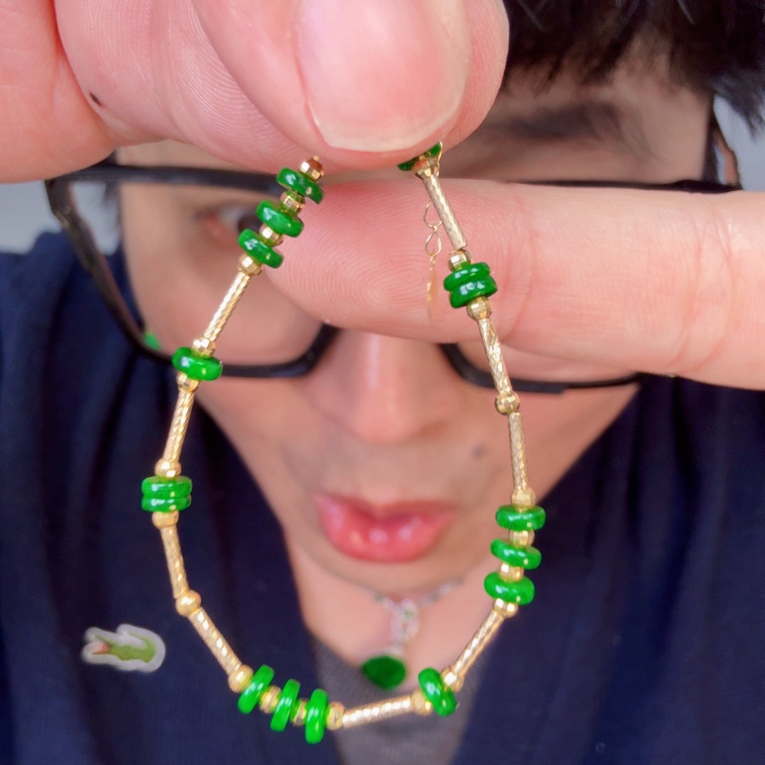 翡翠颈饰18K金镶嵌一个