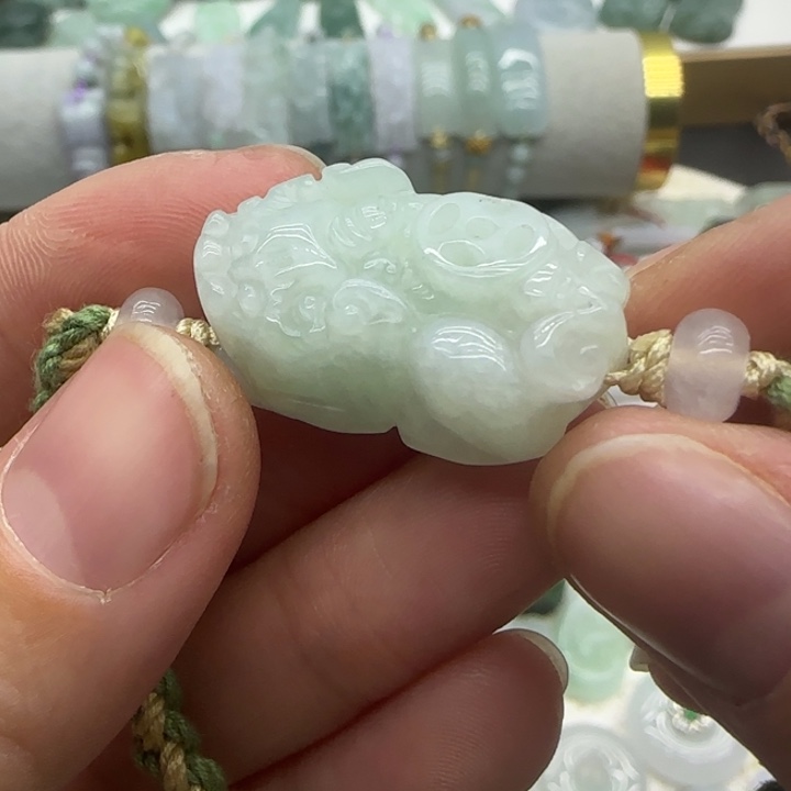 翡翠未镶嵌手链貔貅手绳