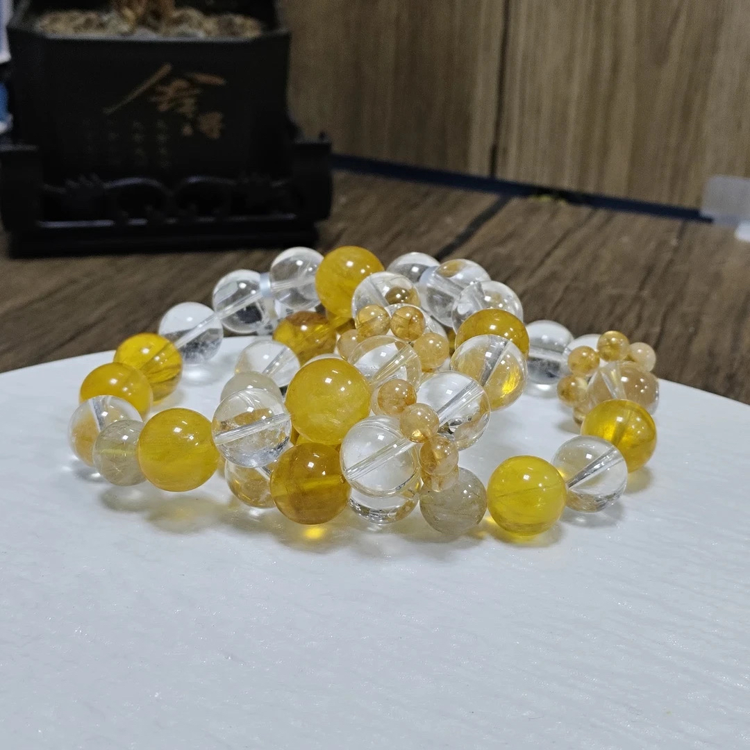 【拾晶轩】天然原创白水晶单圈手链 多样性发一件 约13-14mm 2109BB