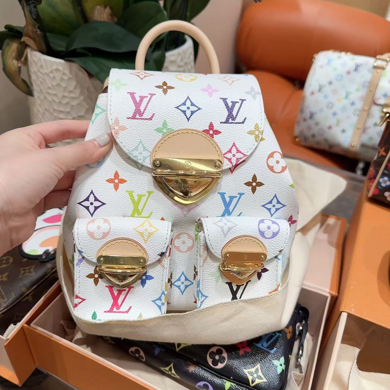 全新未使用 LouisVuitton/路易威登  X TM VENICE村上隆/白三彩