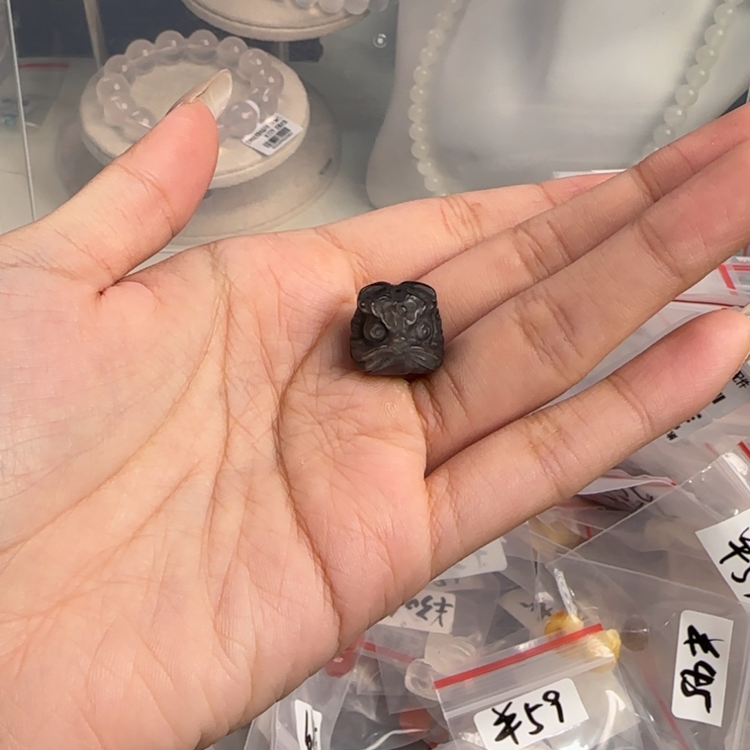 黑曜岩未镶嵌吊坠(不含链)醒狮头