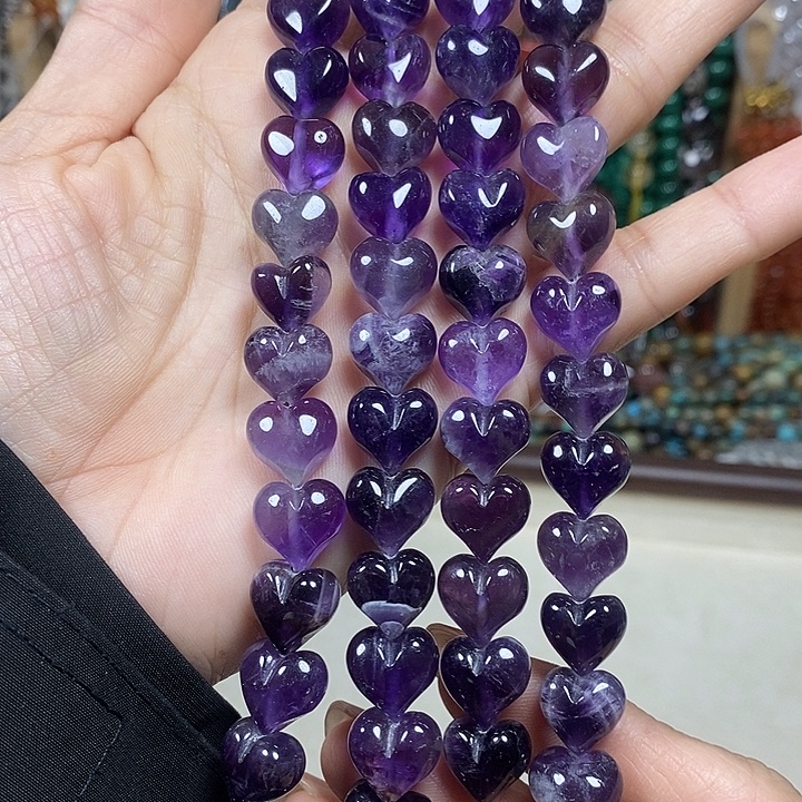 玛瑙/玉髓未镶嵌珠宝半成品天然绕紫水晶屁桃卡12mm15颗